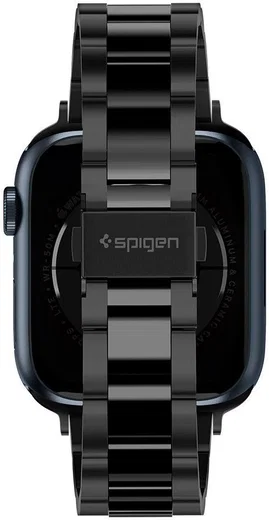 Spigen Modern Fit Apple Watch Bandje - 1-10/SE - 42/41/40/38MM - RVS - Zwart afbeelding 9
