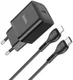 Hoco N27 20W Power Delivery USB-C Snellader + Lightning Kabel 1M Zwart afbeelding 1