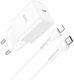 Hoco N27 20W Power Delivery USB-C Snellader + Lightning Kabel 1M Wit afbeelding 1