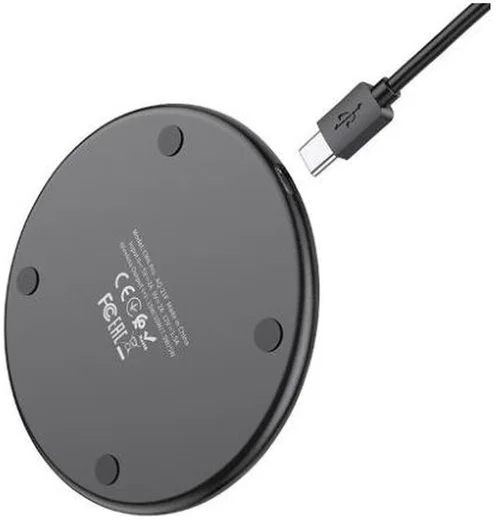 Hoco 15W Draadloze Fast Charge Oplader met USB-C Kabel Zwart afbeelding 2