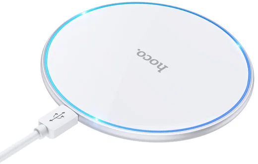 Hoco 15W Draadloze Fast Charge Oplader met USB-C Kabel Wit afbeelding 1