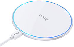 Hoco 15W Draadloze Fast Charge Oplader met USB-C Kabel Wit afbeelding