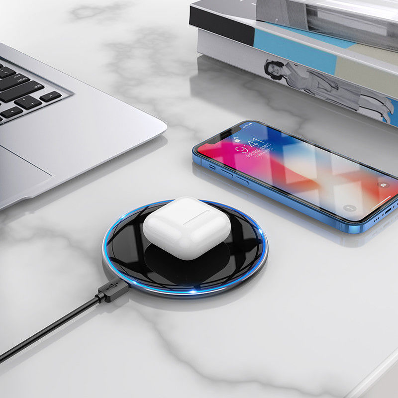 Hoco 15W Draadloze Fast Charge Oplader met USB-C Kabel Wit afbeelding 5
