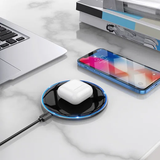 Hoco 15W Draadloze Fast Charge Oplader met USB-C Kabel Wit afbeelding 5