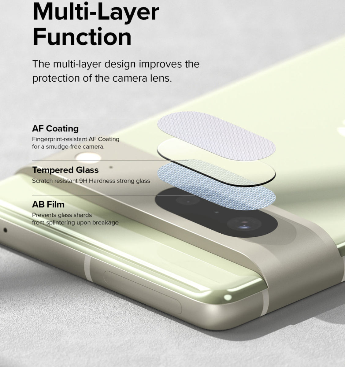 Ringke Google Pixel 7 Camera Protector Tempered Glass [3-Pack] afbeelding 5