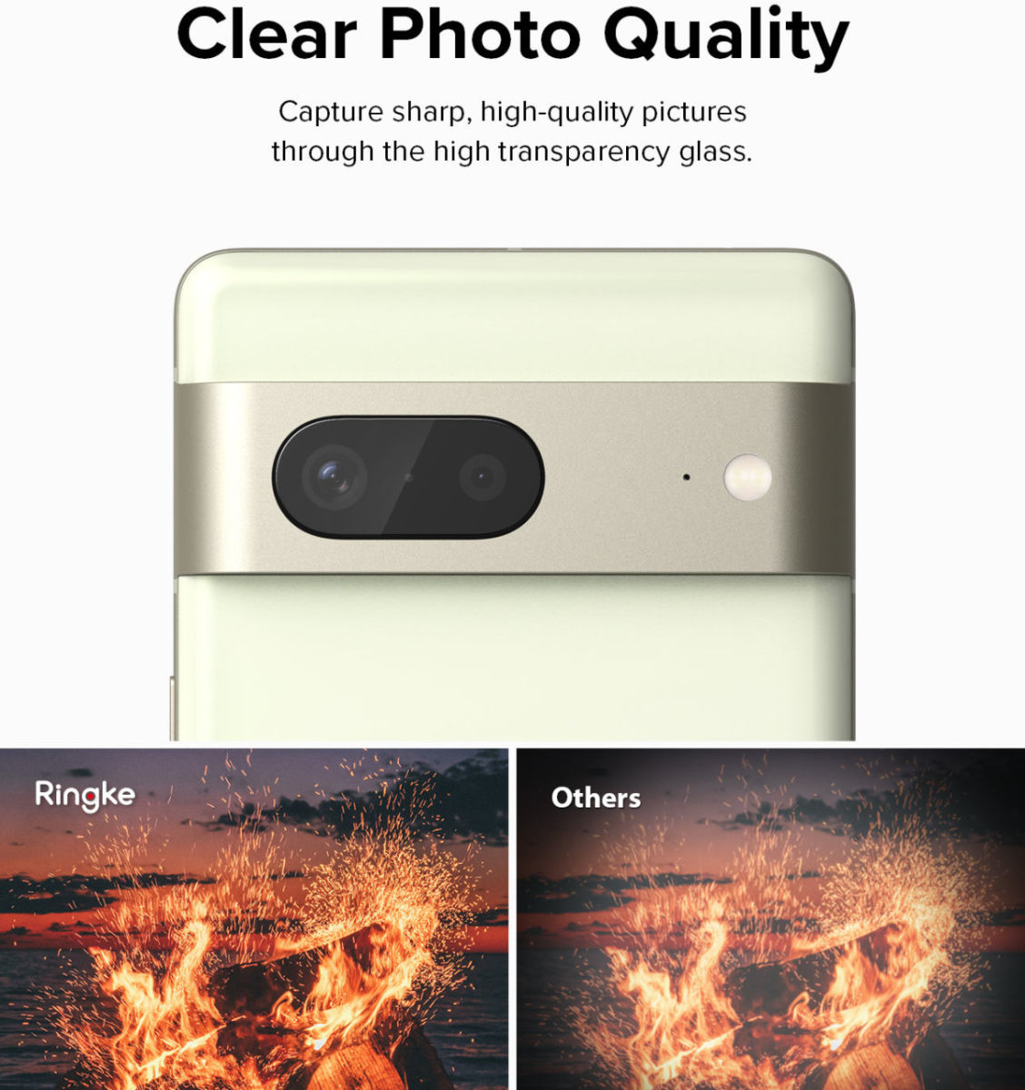 Ringke Google Pixel 7 Camera Protector Tempered Glass [3-Pack] afbeelding 6