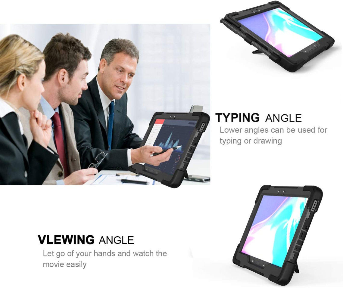 Samsung Galaxy Tab Active4 Pro Hoes met Kickstand en Handriem Zwart afbeelding 5