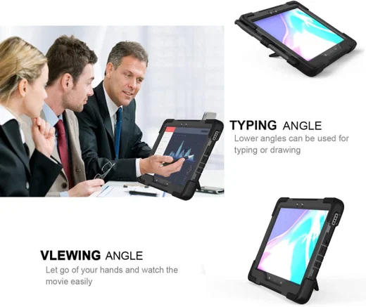 Samsung Galaxy Tab Active4 Pro Hoes met Kickstand en Handriem Zwart afbeelding 5