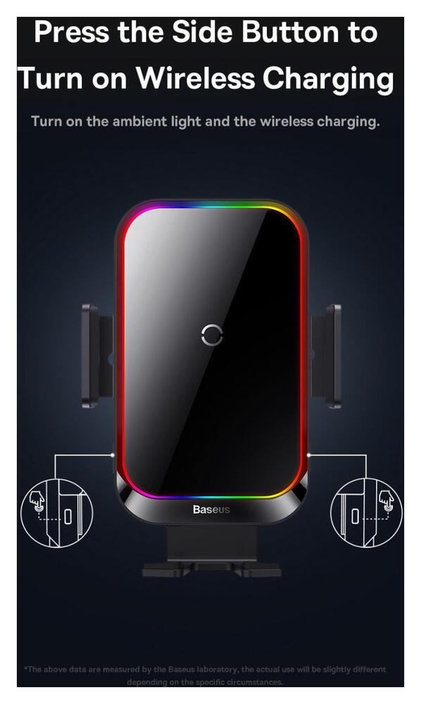 Baseus Halo Ventilatierooster Telefoonhouder met Draadloos Opladen 15W afbeelding 7
