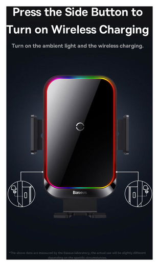 Baseus Halo Ventilatierooster Telefoonhouder met Draadloos Opladen 15W afbeelding 7
