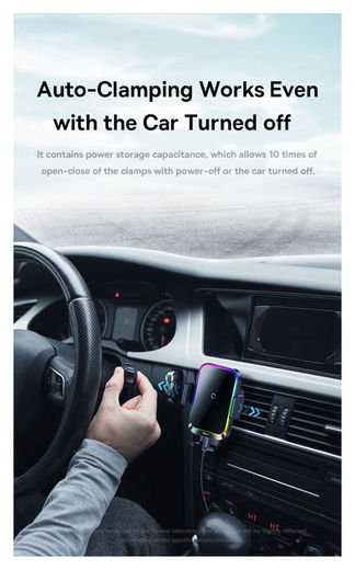 Baseus Halo Ventilatierooster Telefoonhouder met Draadloos Opladen 15W afbeelding 8