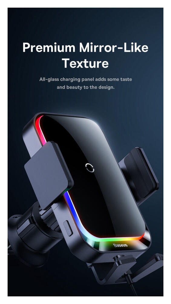 Baseus Halo Ventilatierooster Telefoonhouder met Draadloos Opladen 15W afbeelding 9