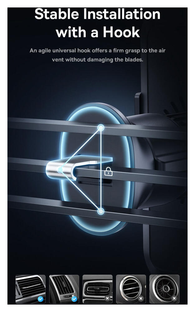 Baseus Halo Ventilatierooster Telefoonhouder met Draadloos Opladen 15W afbeelding 13