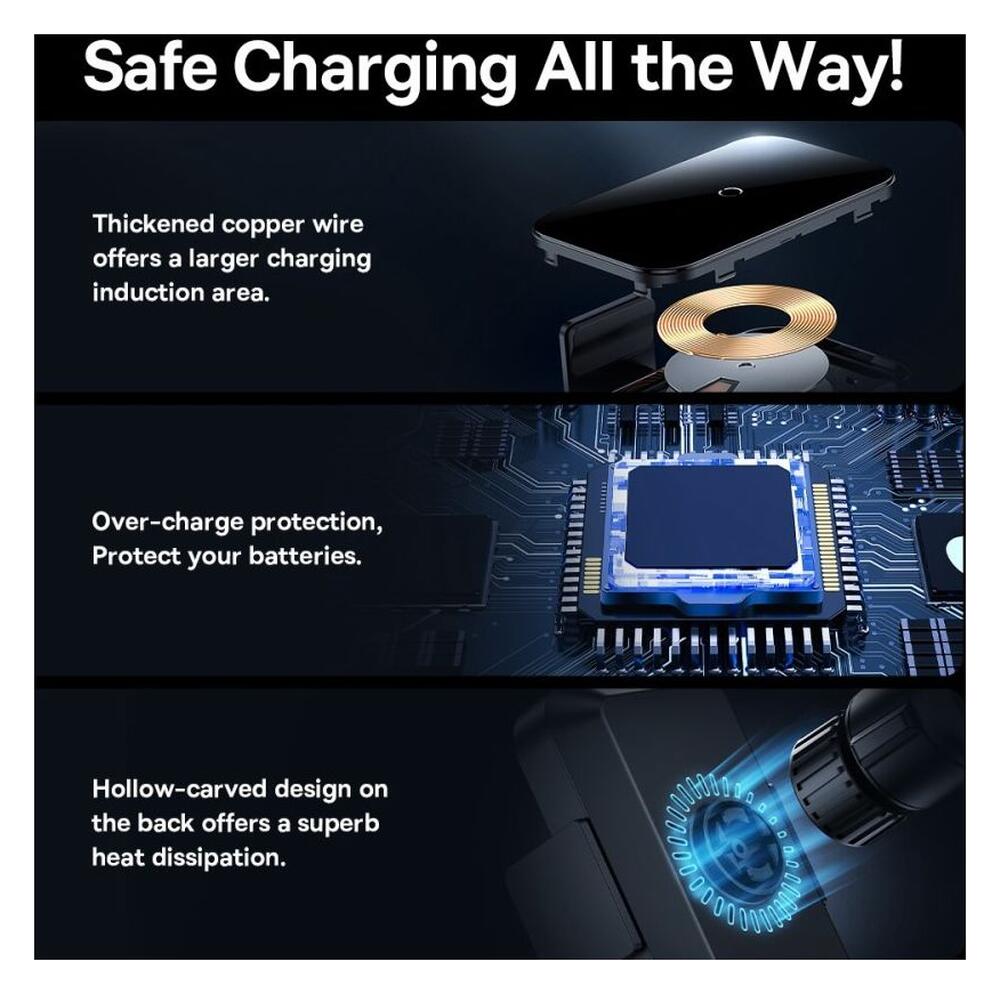 Baseus Halo Ventilatierooster Telefoonhouder met Draadloos Opladen 15W afbeelding 15