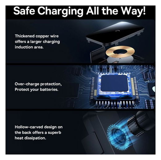 Baseus Halo Ventilatierooster Telefoonhouder met Draadloos Opladen 15W afbeelding 15