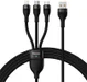 Baseus Flash Serie 3-in-1 USB naar Lightning/USB-C/MicroUSB Kabel 1.2M afbeelding 1