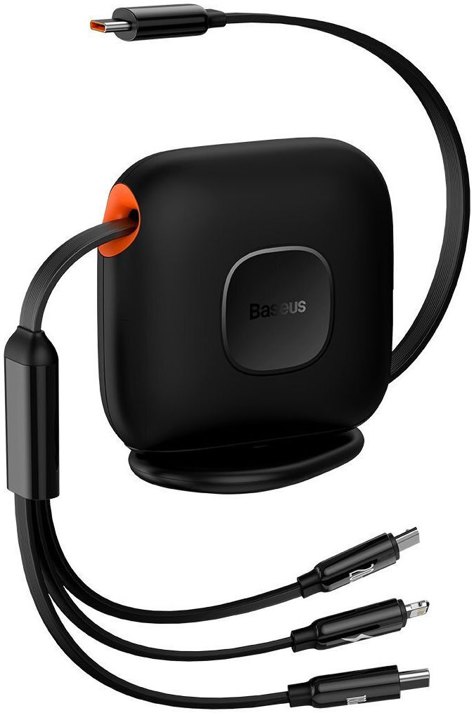 Baseus USB-C naar Lightning/USB-C/Micro USB Kabel 100W PD 1.7M zwart afbeelding 1
