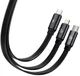 Baseus USB-C naar Lightning/USB-C/Micro USB Kabel 100W PD 1.7M zwart afbeelding 2