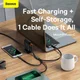 Baseus USB-C naar Lightning/USB-C/Micro USB Kabel 100W PD 1.7M zwart afbeelding 4