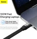 Baseus Oprolbare 3-in-1 USB-C naar Lightning/USB-C/MicroUSB Kabel 1.1M afbeelding 4