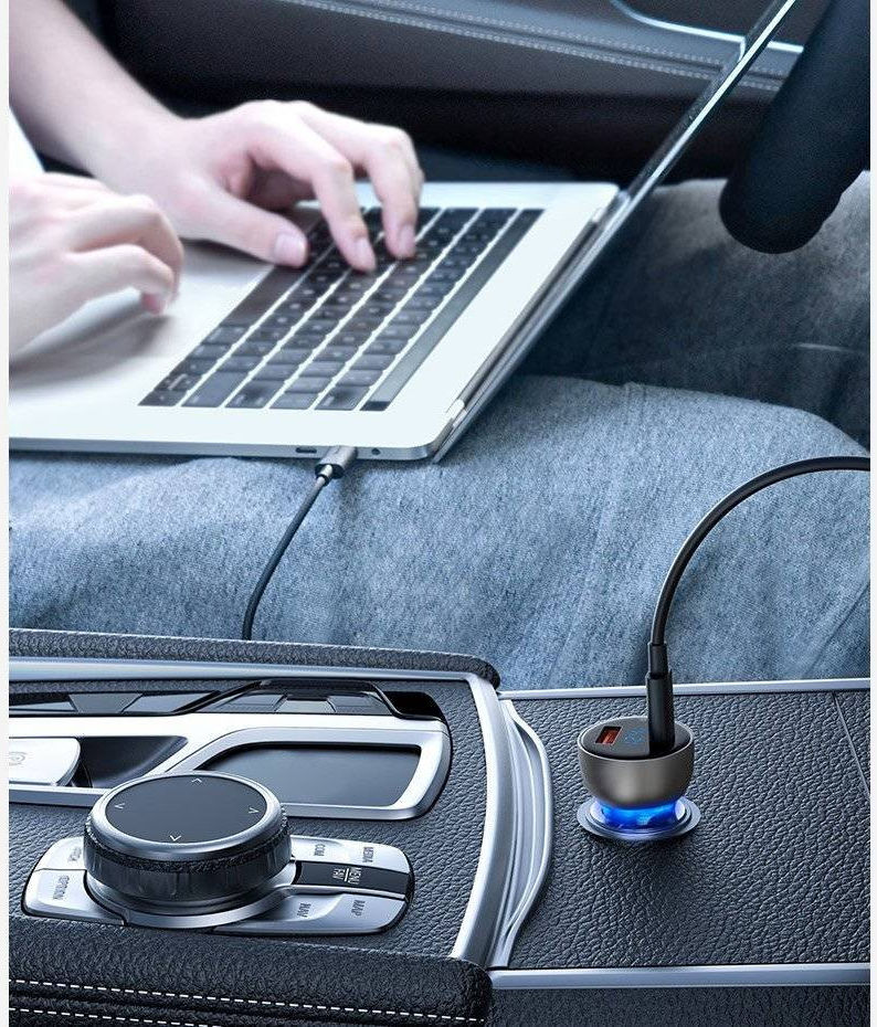 Baseus 65W Autolader USB en USB-C met USB-C Kabel 1M Donkerblauw afbeelding 15