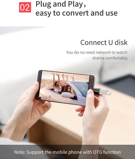Baseus Mini USB-C naar USB-A Adapter Converter 2.4A Zwart afbeelding 5