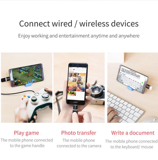 Baseus Mini USB-C naar USB-A Adapter Converter 2.4A Zwart afbeelding 6