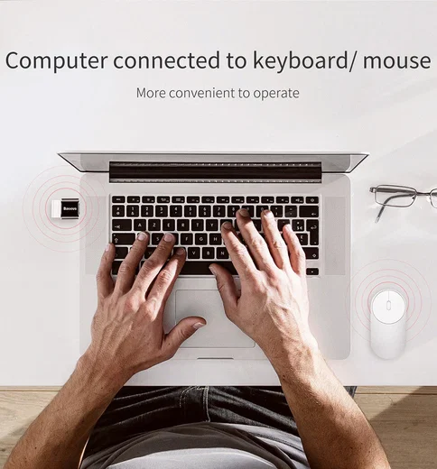 Baseus Mini USB-C naar USB-A Adapter Converter 2.4A Zwart afbeelding 8