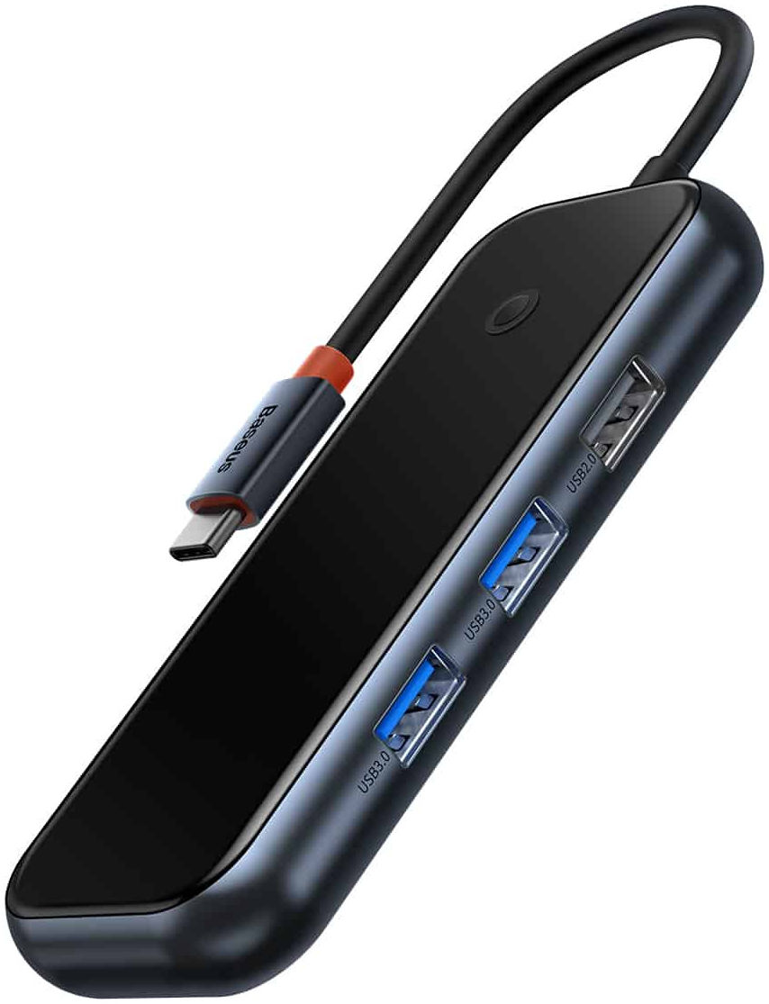 Baseus AcmeJoy USB-C naar USB-A/HDMI/USB-C SD/TF Hub Grijs afbeelding 1
