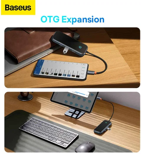 Baseus AcmeJoy USB-C naar USB-A/HDMI/USB-C SD/TF Hub Grijs afbeelding 8
