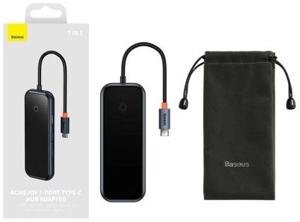 Baseus AcmeJoy USB-C naar USB-A/HDMI/USB-C SD/TF Hub Grijs afbeelding 13