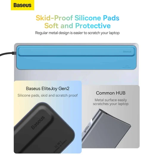 Baseus USB-C Hub naar 3x USB 3.0/USB-C PD/RJ45/VGA/TF/SD.3.5MM afbeelding 7