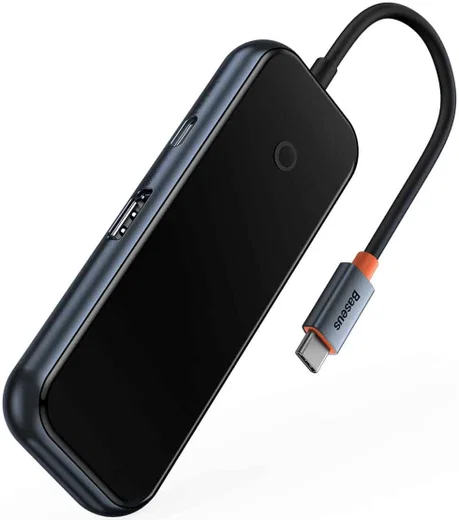 Baseus AcmeJoy USB-C naar USB-A/HDMI/USB-C Adapter Grijs afbeelding 3