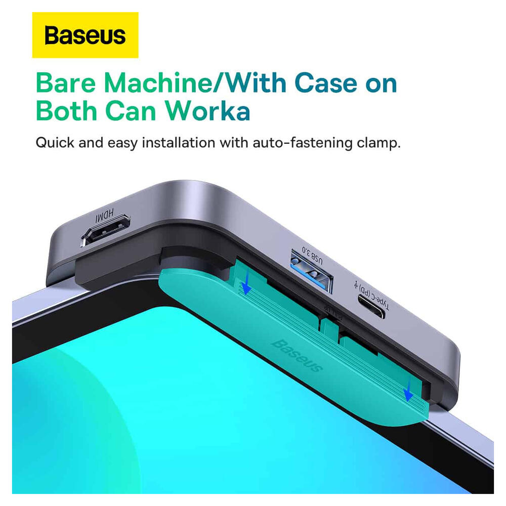 Baseus PadJoy USB-C naar HDMI 4K@30Hz/USB 3.0/3.5.mm/USB-C PD 100W afbeelding 5
