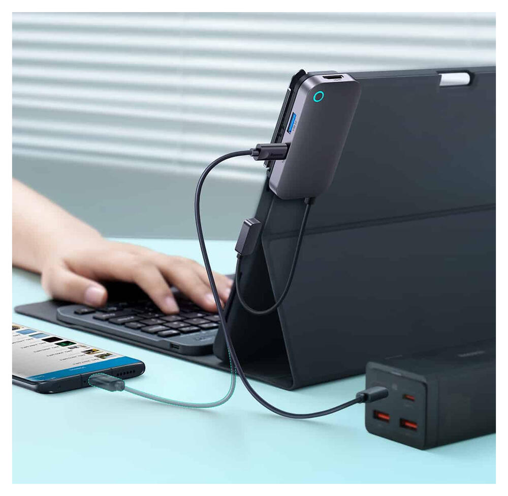 Baseus PadJoy USB-C naar HDMI 4K@30Hz/USB 3.0/3.5.mm/USB-C PD 100W afbeelding 9