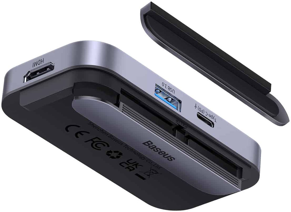 Baseus USB-C naar HDMI 4K@30Hz/USB 3.0/3.5.mm/USB-C PD 100W/SD TF afbeelding 12
