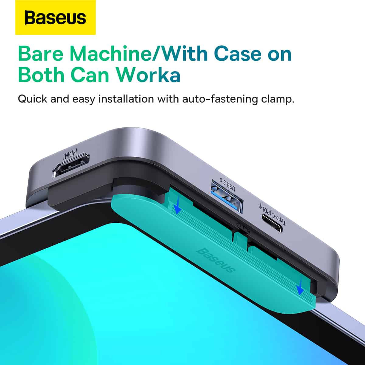 Baseus USB-C naar HDMI 4K@30Hz/USB 3.0/3.5.mm/USB-C PD 100W/SD TF afbeelding 9