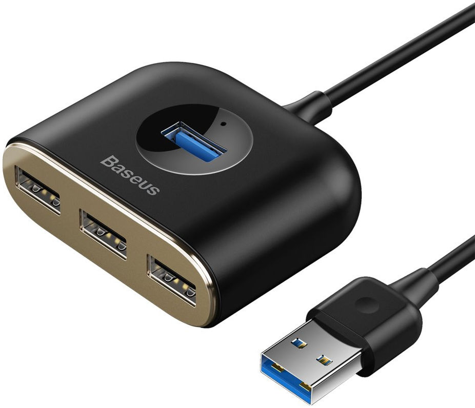 Baseus 4-in-1 Hub USB-A naar 3x USB-A 2.0 en 1x USB-A 3.0 Zwart afbeelding 2