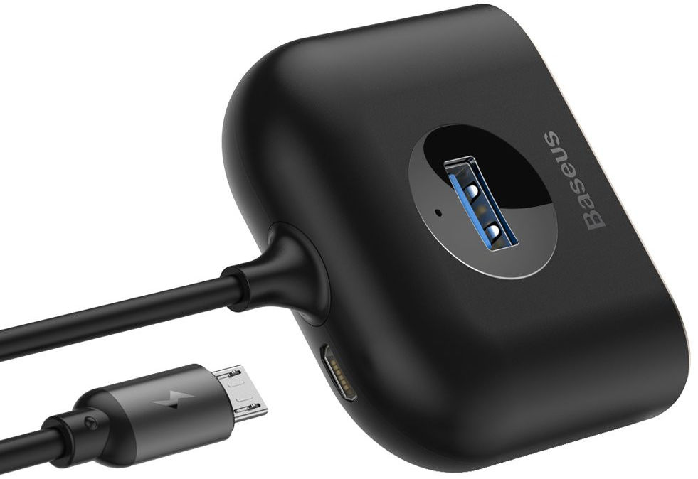 Baseus 4-in-1 Hub USB-A naar 3x USB-A 2.0 en 1x USB-A 3.0 Zwart afbeelding 5