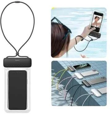 Baseus Waterdicht Telefoonhoesje voor Smartphones tot 7.2 Inch Zwart afbeelding 1