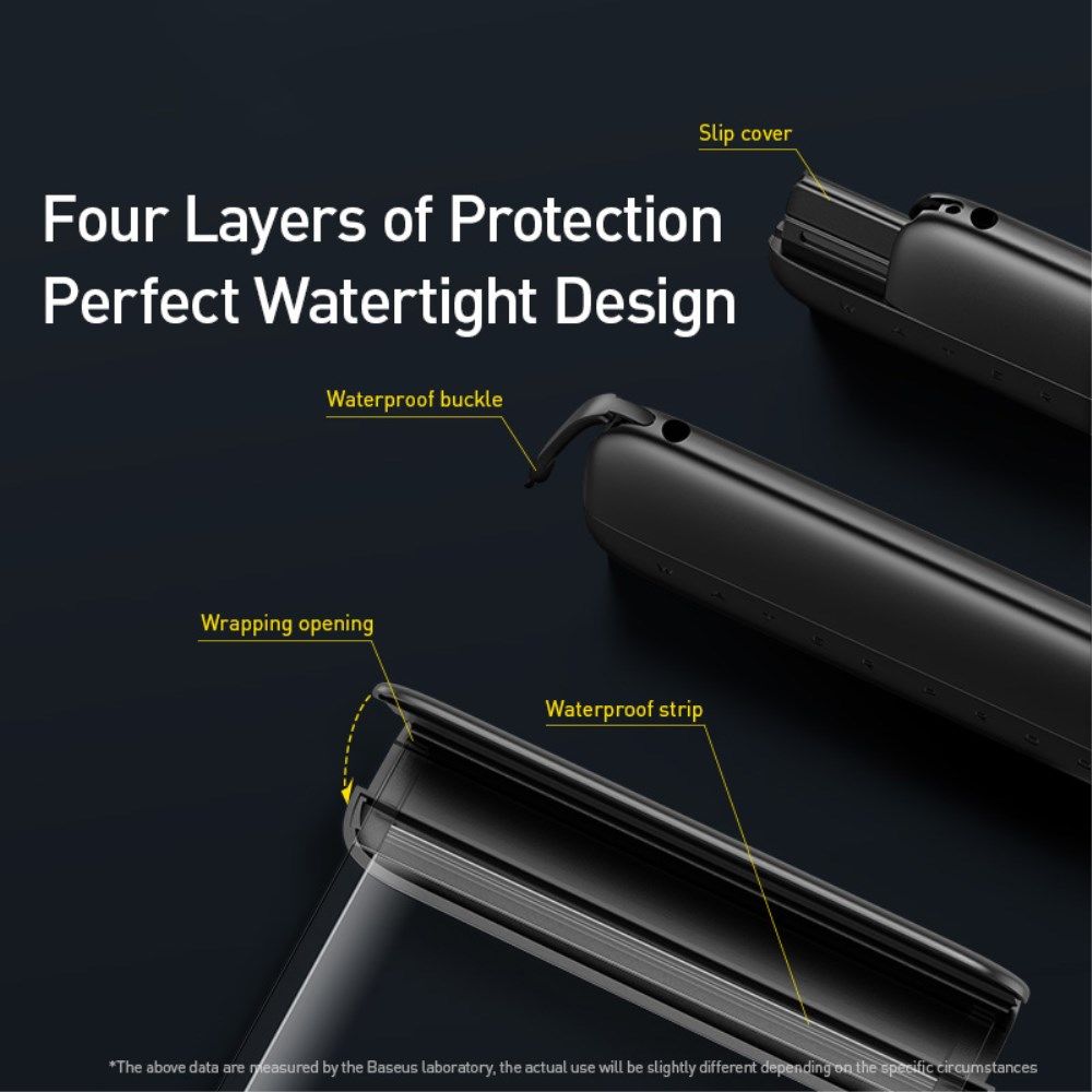 Baseus Waterdicht Telefoonhoesje voor Smartphones tot 7.2 Inch Zwart afbeelding 7