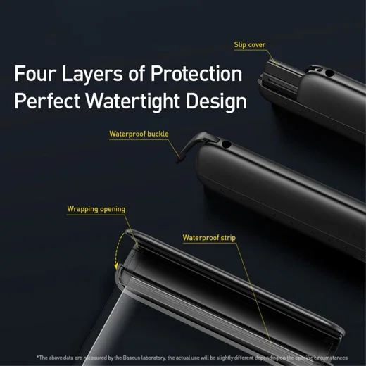Baseus Waterdicht Telefoonhoesje voor Smartphones tot 7.2 Inch Zwart afbeelding 7