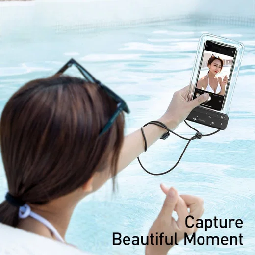 Baseus Waterdicht Telefoonhoesje voor Smartphones tot 7.2 Inch Zwart afbeelding 5
