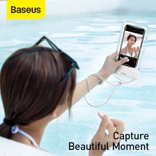 Baseus Waterdicht Telefoonhoesje voor Smartphones tot 7.2 Inch Wit afbeelding 5