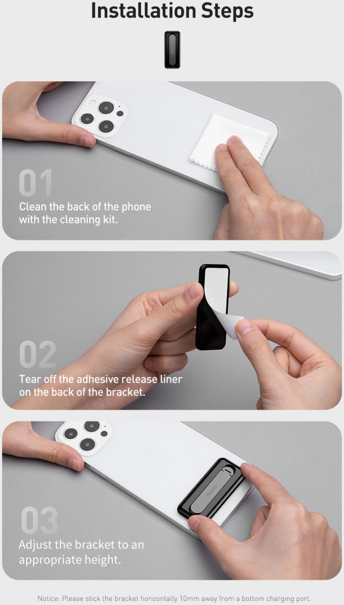 Baseus Kickstand voor Telefoonhoesjes Universele Standaard Wit afbeelding 17