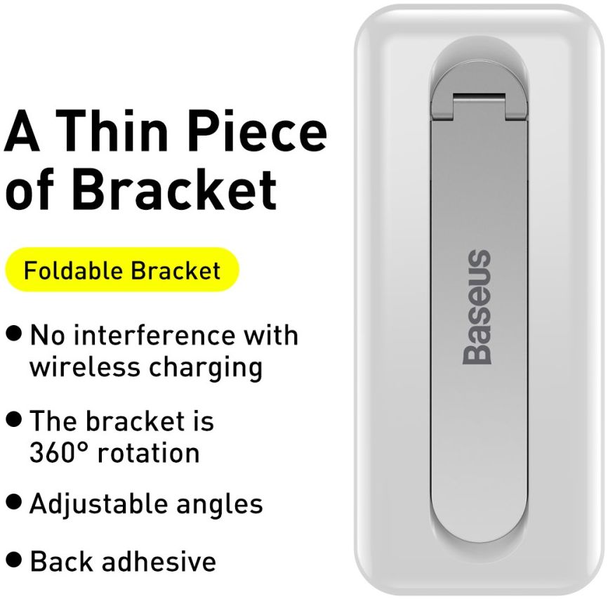 Baseus Kickstand voor Telefoonhoesjes Universele Standaard Wit afbeelding 5
