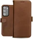 Rosso Deluxe Samsung Galaxy S23 Hoesje Echt Leer Book Case Bruin afbeelding 6