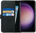Rosso Deluxe Samsung Galaxy S23 Plus Hoesje Echt Leer Book Case Zwart