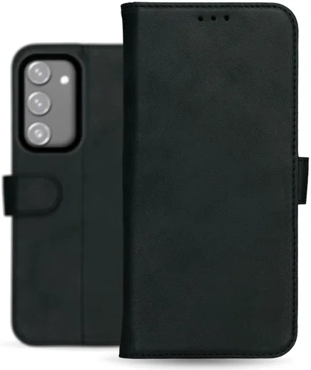 Rosso Deluxe Samsung Galaxy S23 Plus Hoesje Echt Leer Book Case Zwart afbeelding 6