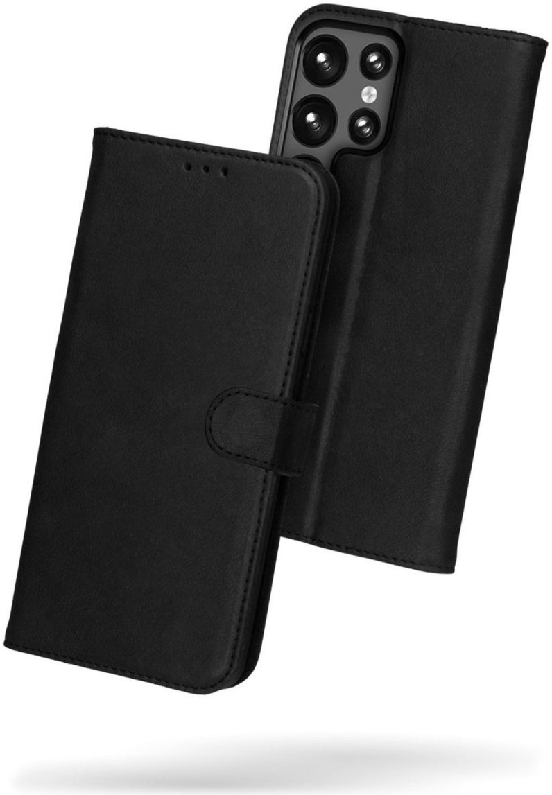 Rosso Deluxe Samsung Galaxy S23 Ultra Hoesje Echt Leer Book Case Zwart afbeelding 8